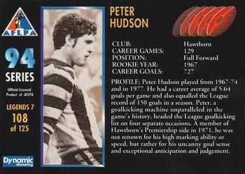 1994 Dynamic AFLPA #108 Peter Hudson Back